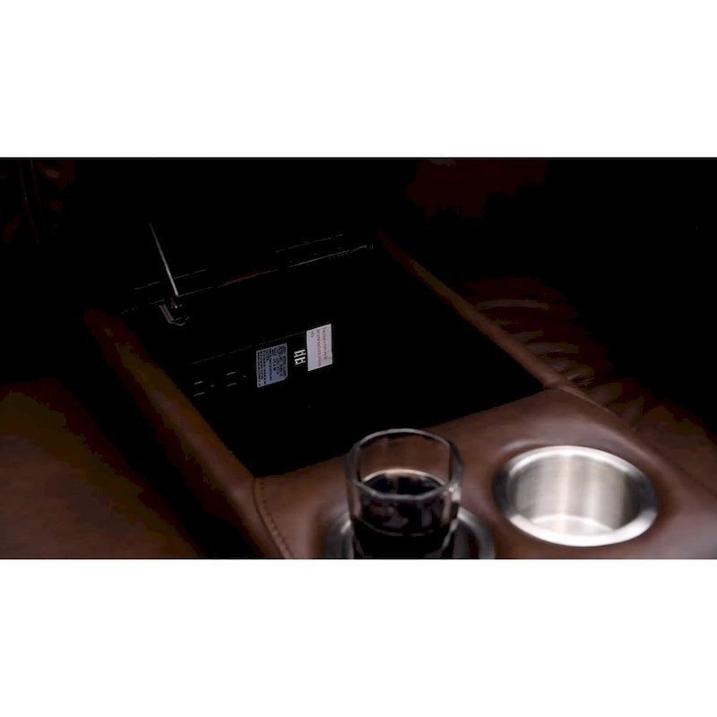 Top Grain Leather Power Zero Gravity Reclining Loveseat with Adjustable Headrest