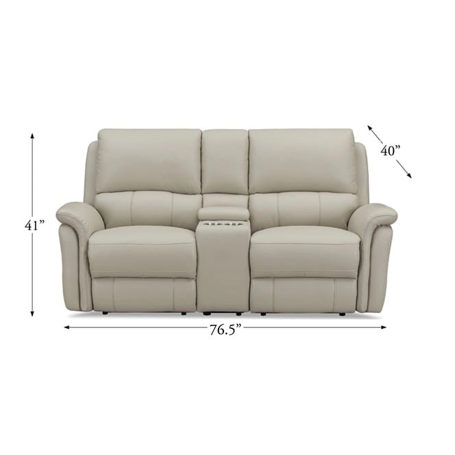 Top Grain Leather Power Zero Gravity Reclining Loveseat with Adjustable Headrest