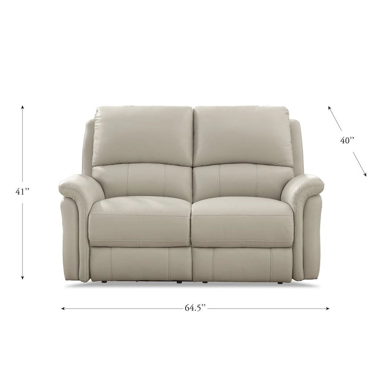 Top Grain Leather Power Zero Gravity Reclining Loveseat with Adjustable Headrest