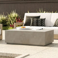 Rectangular Concrete Block Coffee Table Dark Grey Outdoor Indoor